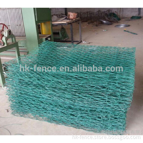 PVC coated woven hexagonal Gabion Stone Cage For Flood Control